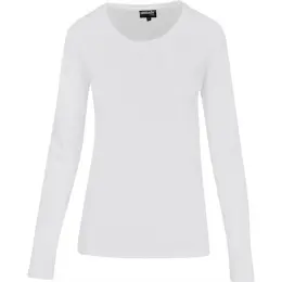 Ladies Long Sleeve All Star T-Shirt White Front